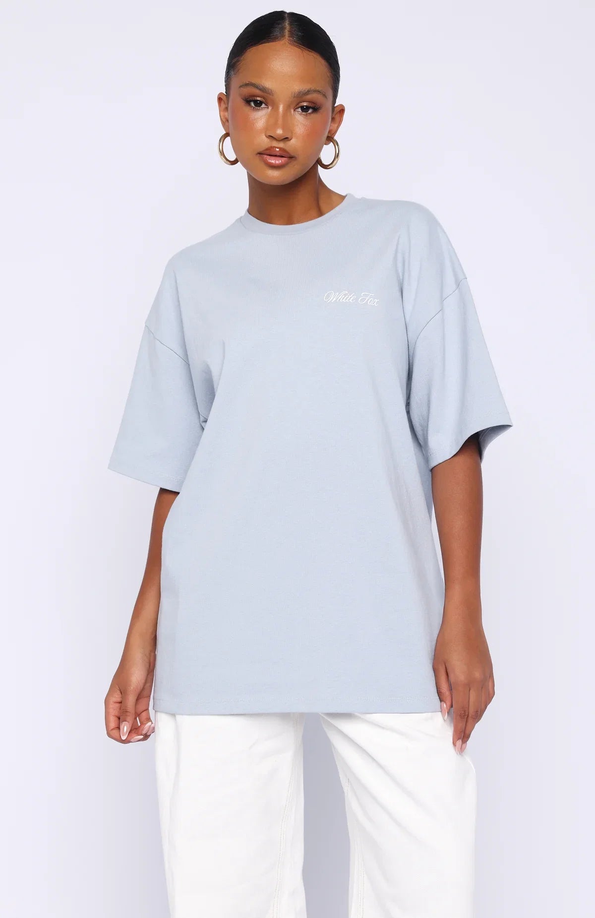 At Second Glance Oversized Tee Light Blue