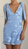 Usha Tie Strap Mini Dress Blue