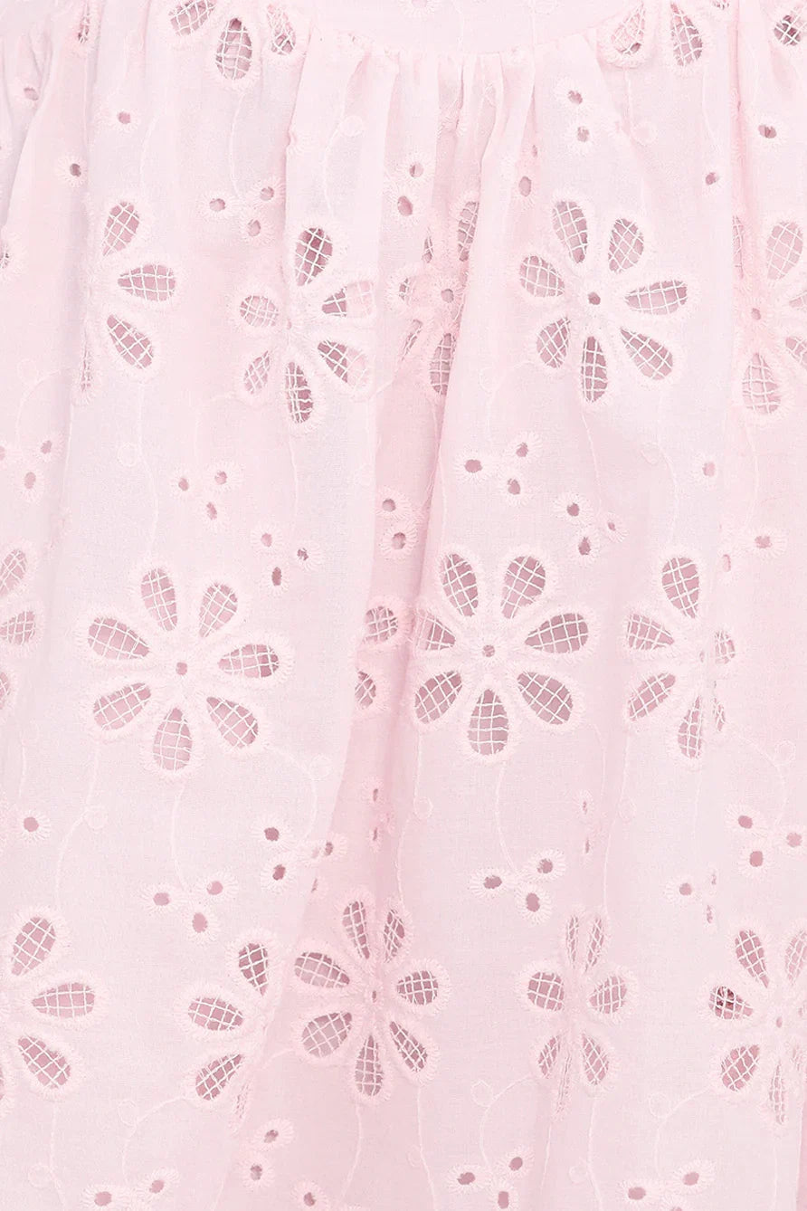 Lynne Mini Dress Pink Broderie