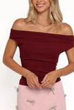 Darina Off Shoulder Top Bordeaux