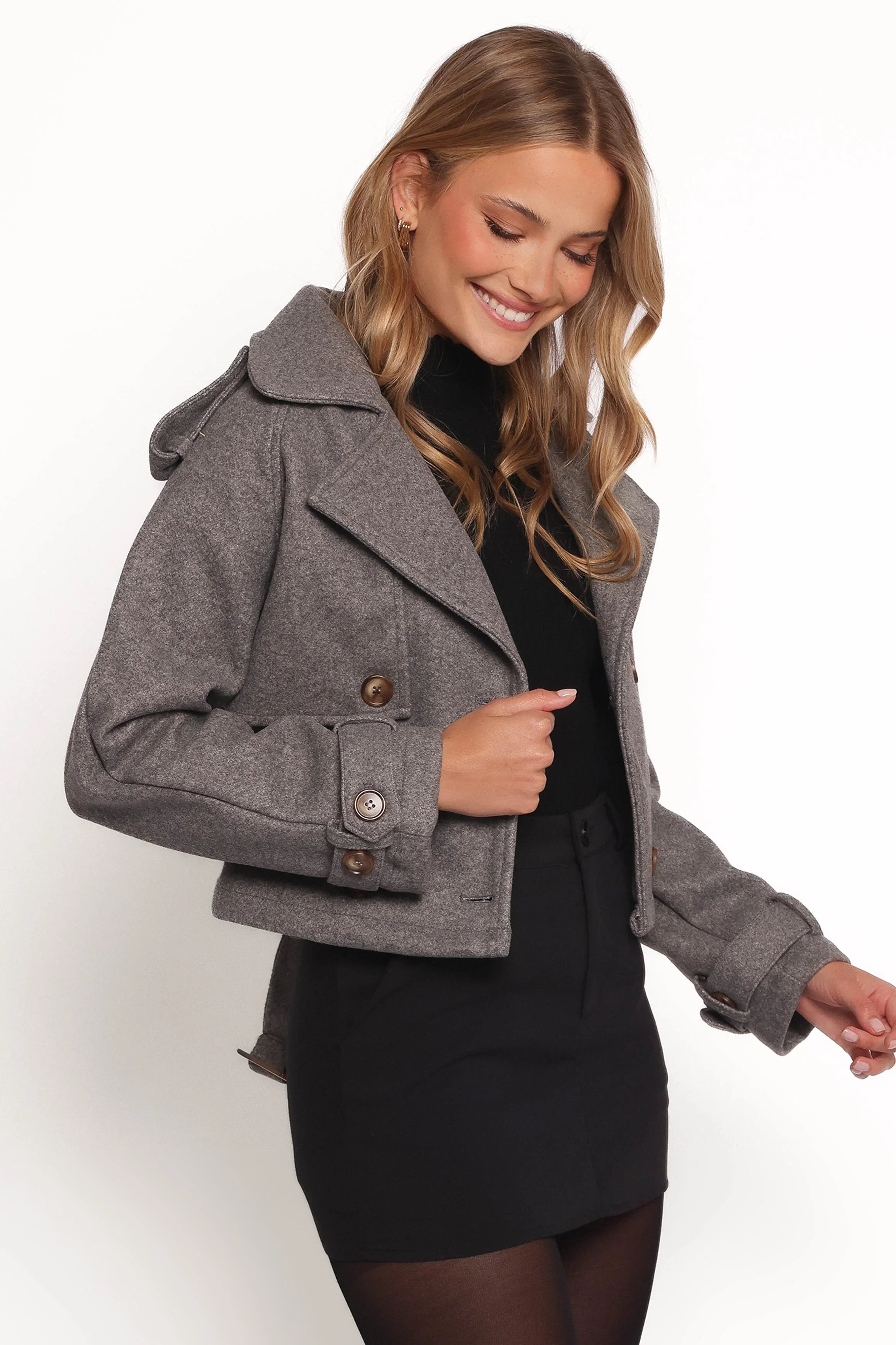 Zayda Crop Jacket Grey