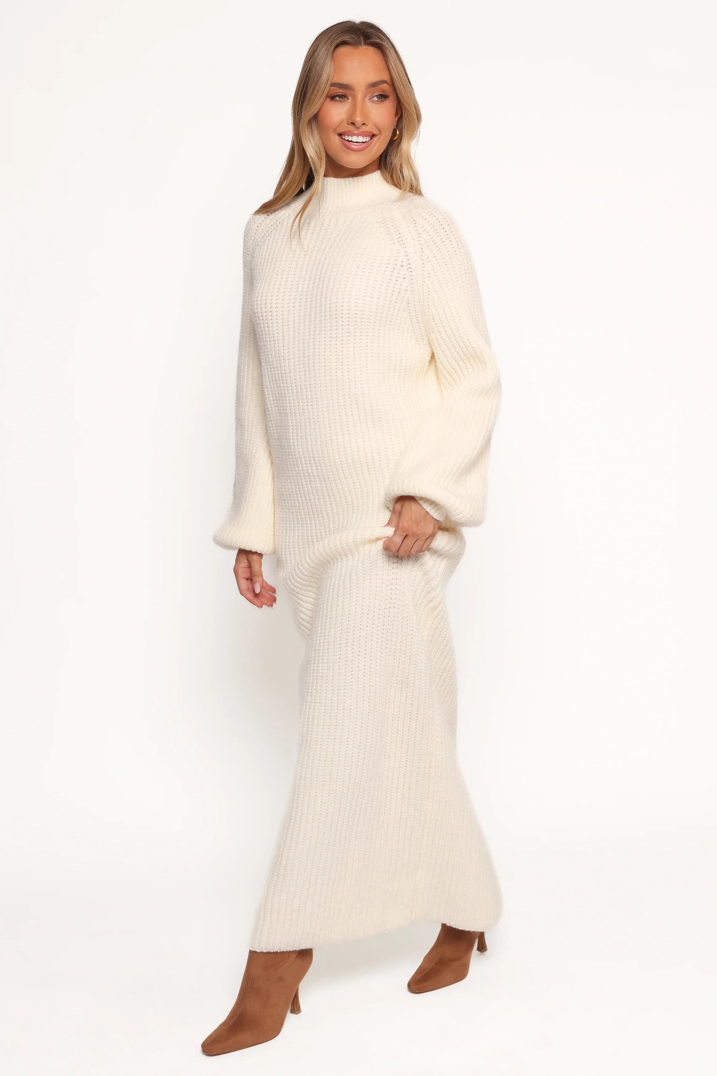 Tobin Knit Maxi Dress Cream