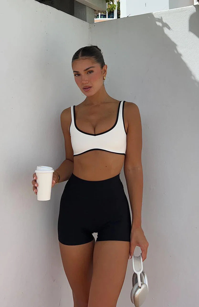 Ill Prove It Sports Crop Cream Black