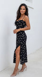 Romelia Polka Dot Maxi Dress Black
