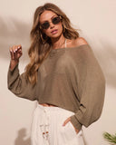 Dekota Open Knit Boat Neckline Top