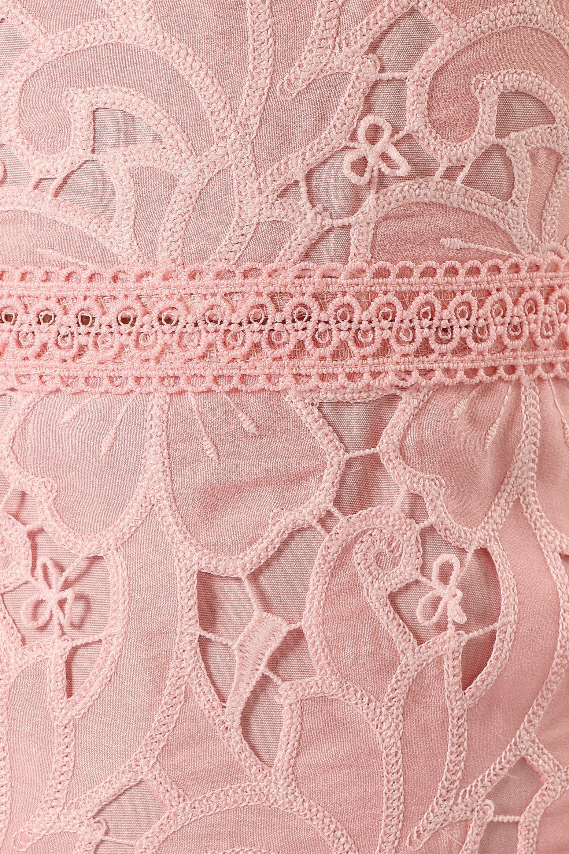 Beckett Lace Midi Dress Pink