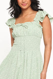 Bronte Midi Dress Green Floral