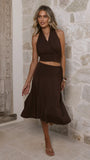 Taylin Midi Skirt Brown