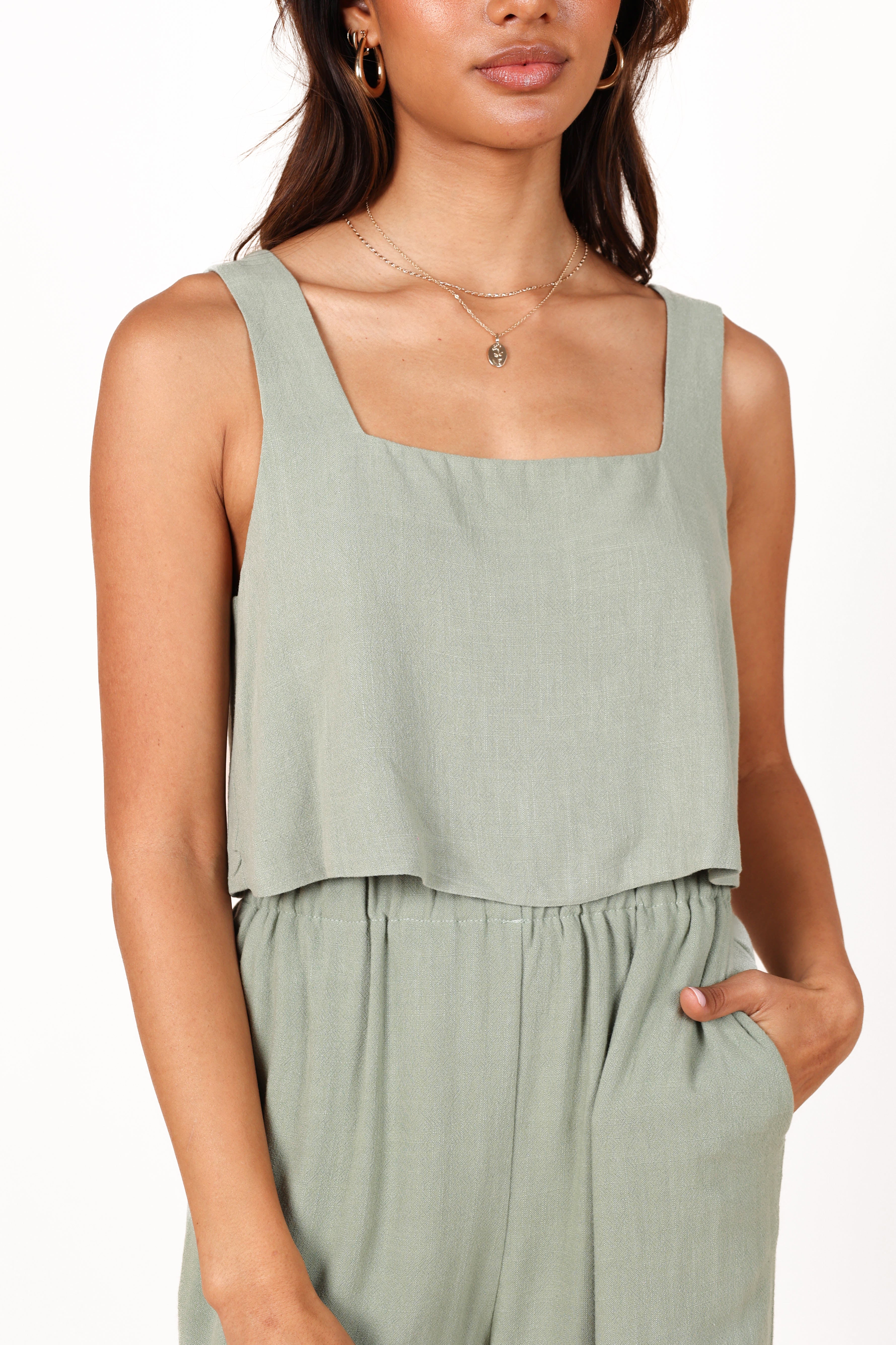 Eleanor Cropped Top Green