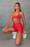 Shes Healthy Sports Crop Cherry Red