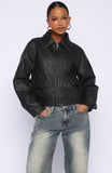 I Know Love PU Jacket Black