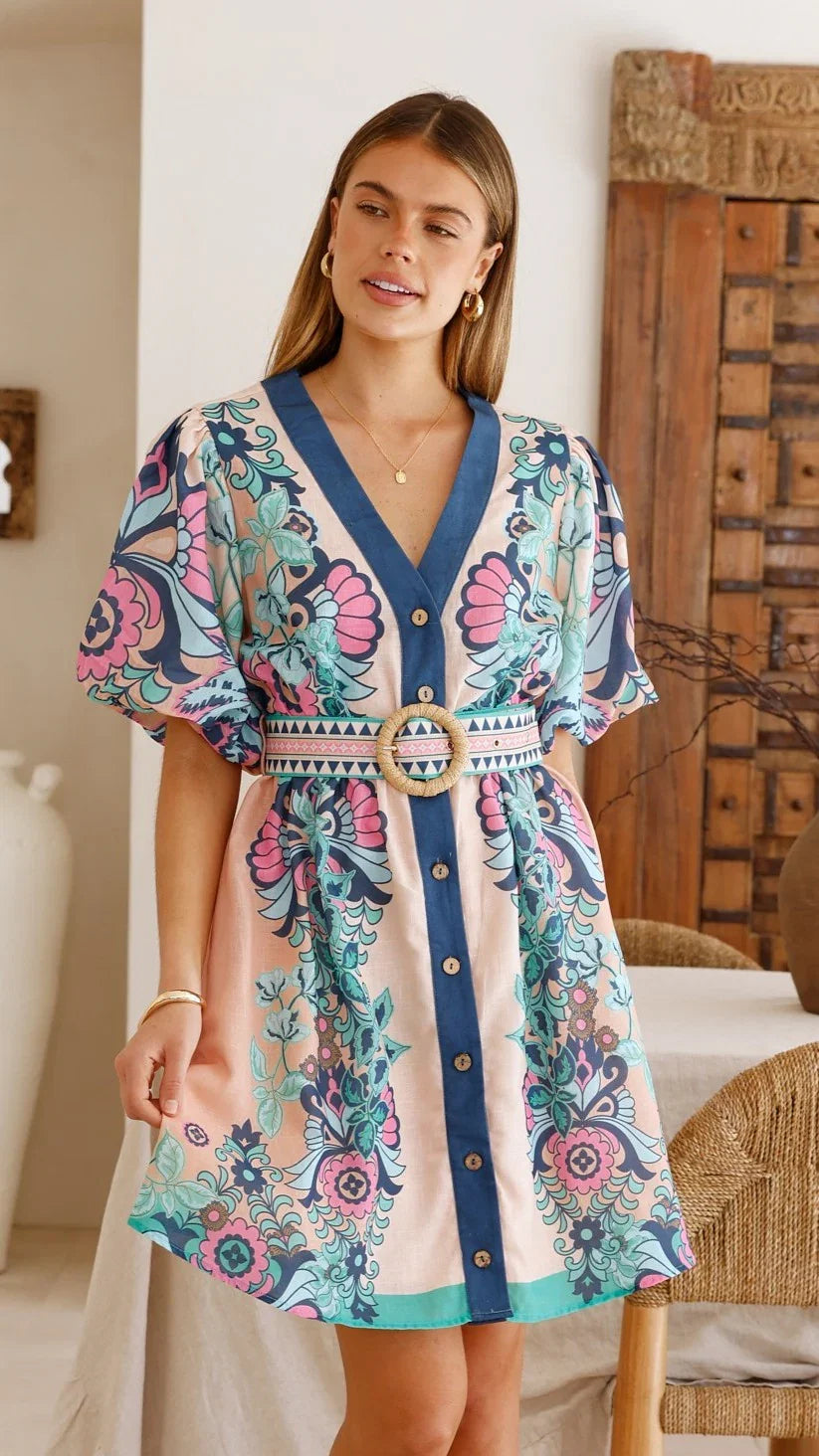 Dali Mini Dress Island Bloom Pink