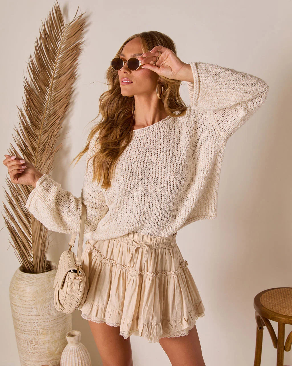 Whispering Palms Open Knit Sweater