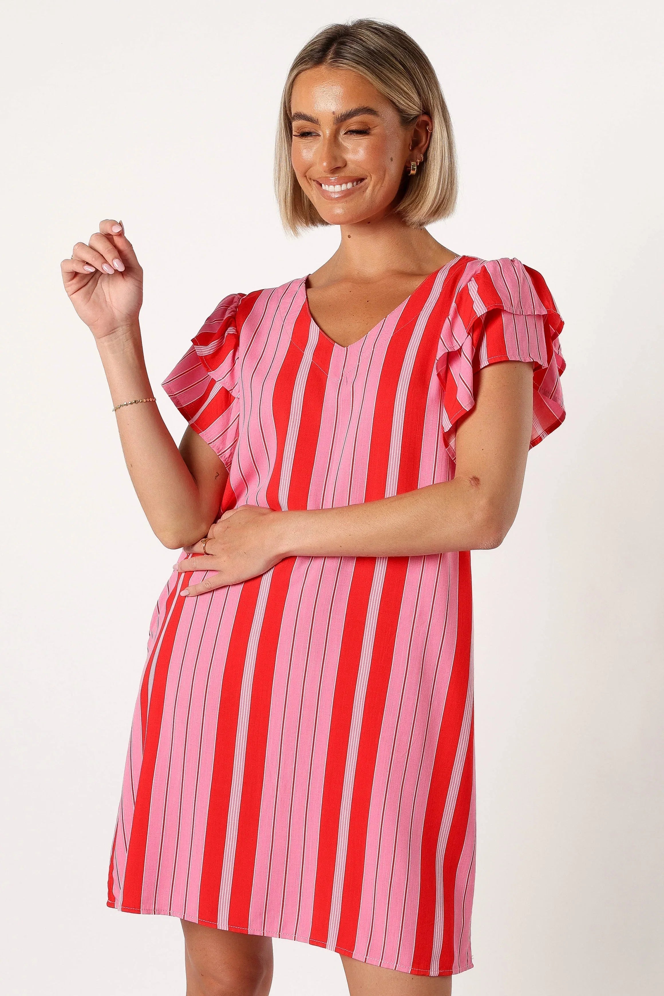 Amara Mini Dress Pink Stripe
