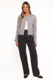 Fauna Tonal Floral Cardigan Heather Grey