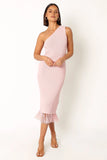 Winne One Shoulder Knit Dress Pink