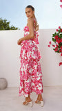 Odilia Maxi Dress Pink White Floral