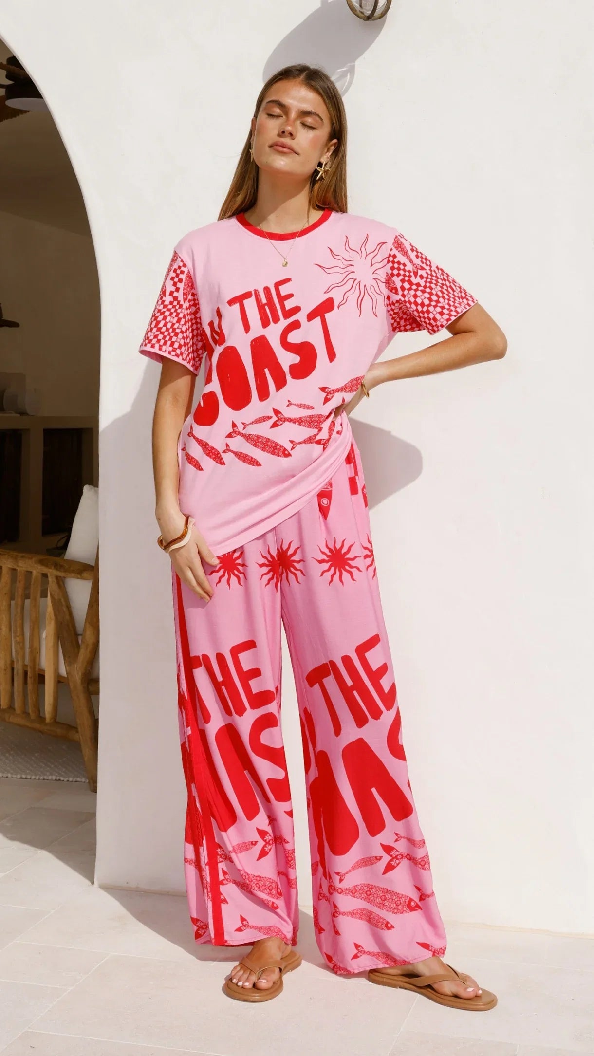 Florrie Tee Pink Red Tide