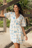Elias Mini Dress Beige Blue