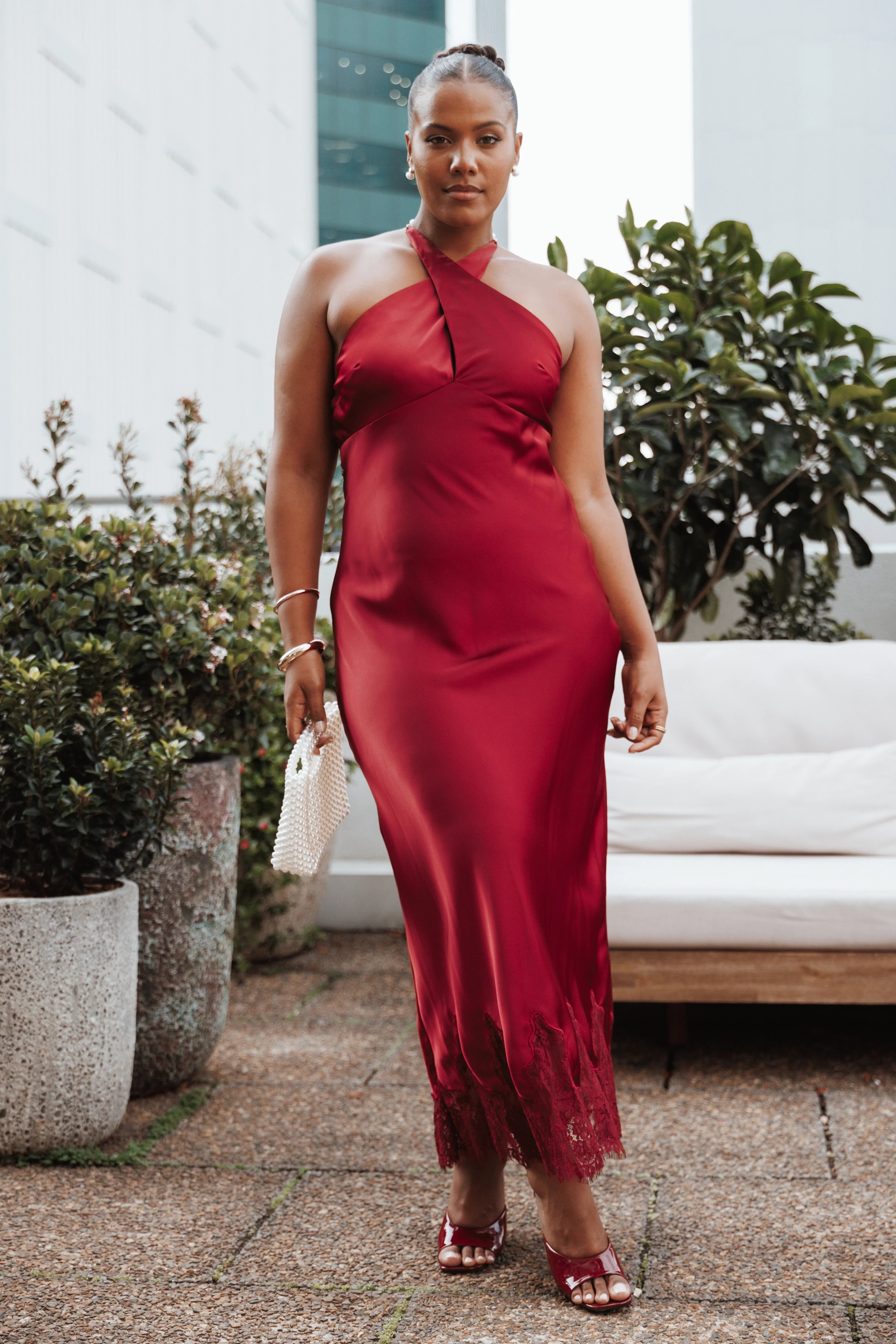 Jeannie Maxi Dress Dark Red