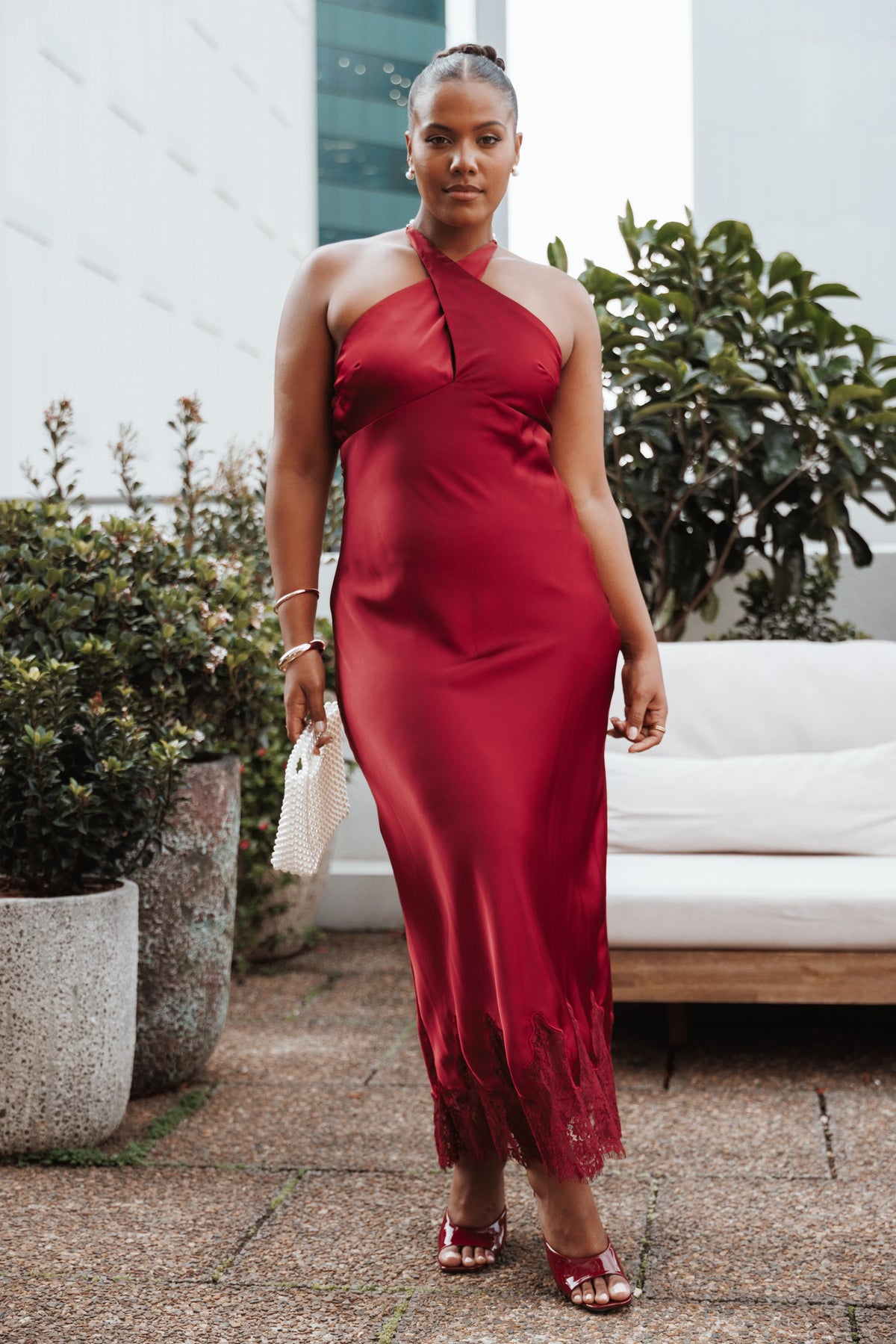 Jeannie Maxi Dress Dark Red