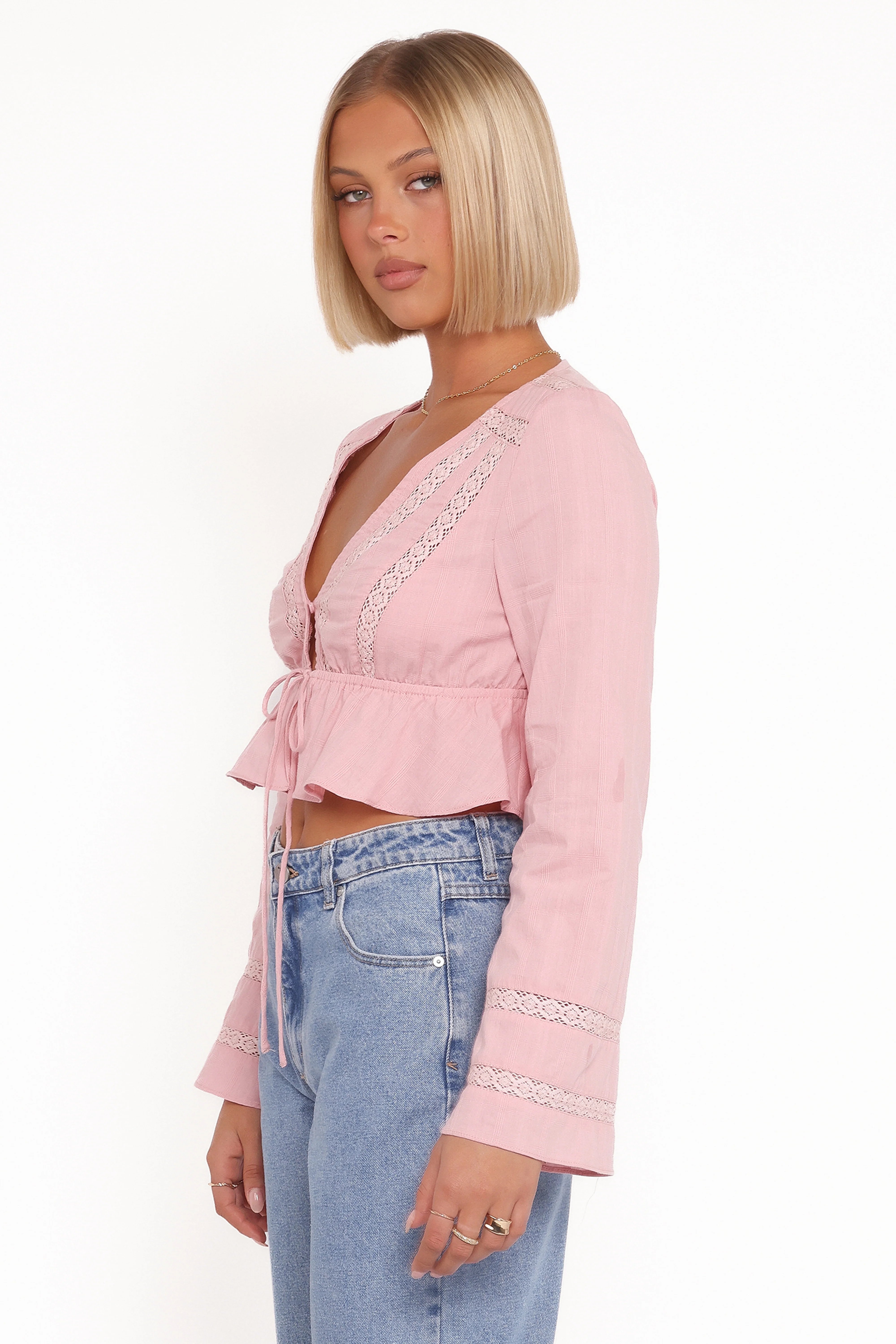 Reed Long Sleeve Top Pink