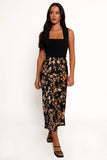 Kenna Satin Midi Skirt Midnight Glow