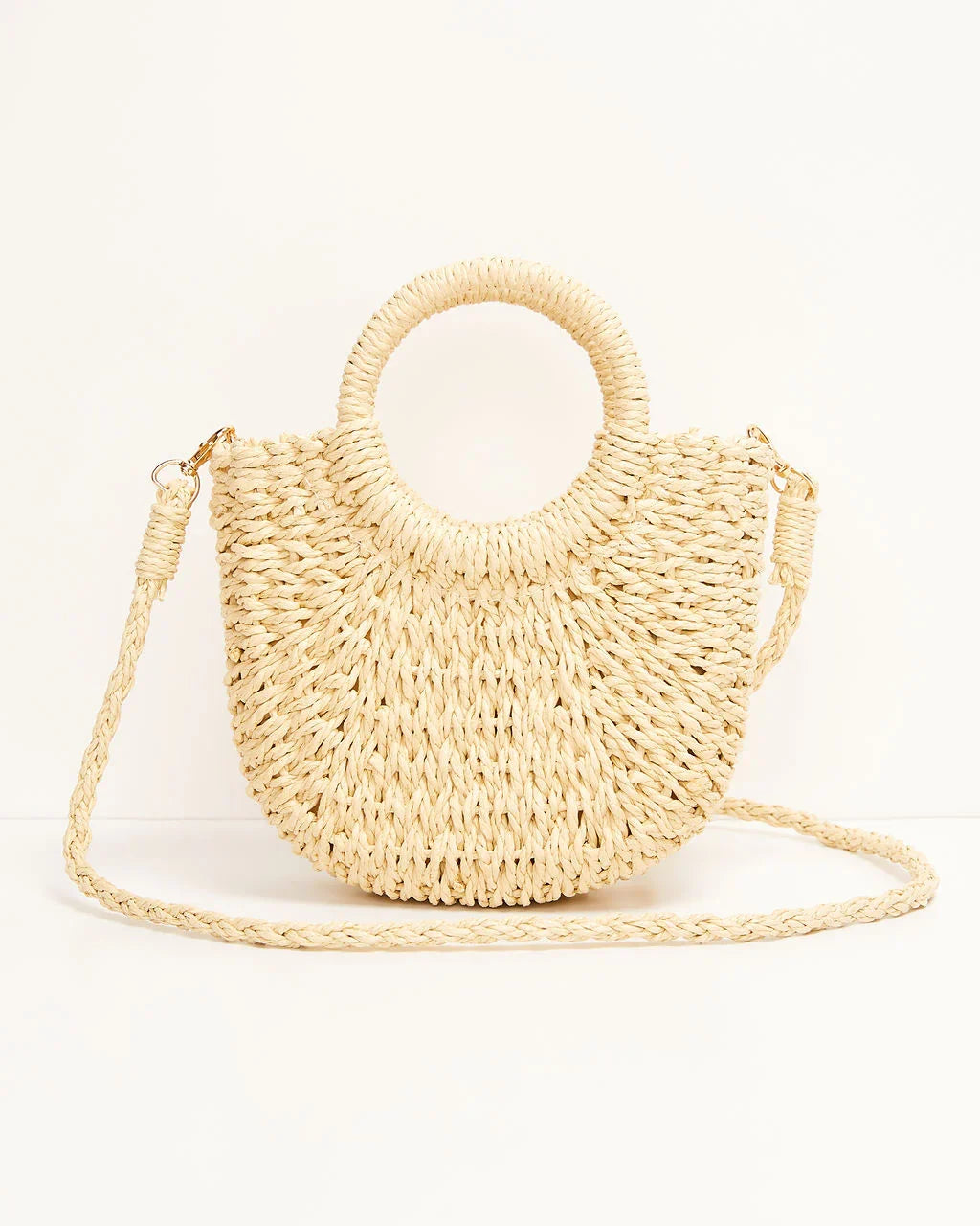 Valencia Small Rounded Straw Tote