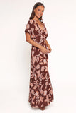 Yolande Midi Dress Orange Floral