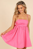Alice Bow Back Mini Dress Hot Pink