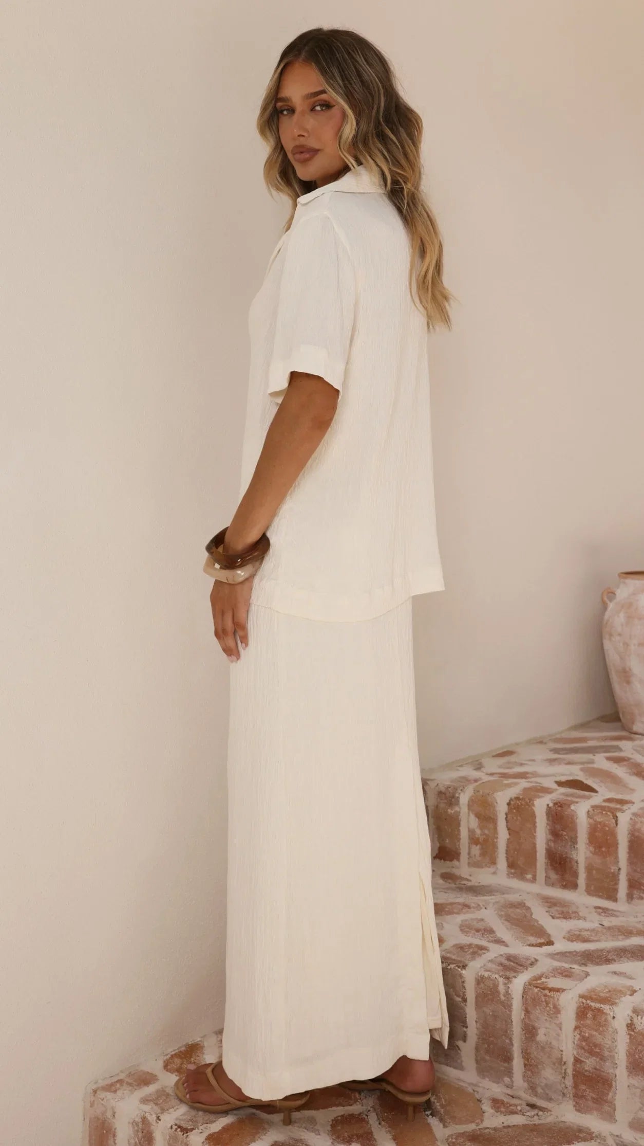 Razi Maxi Skirt Ivory