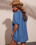 Mellanie Shift Chambray Mini Dress