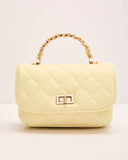 Laura Quilted Vegan Leather Top Handle Bag