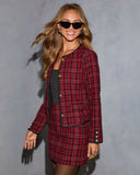 Cranberry Lane Tweed Plaid Blazer