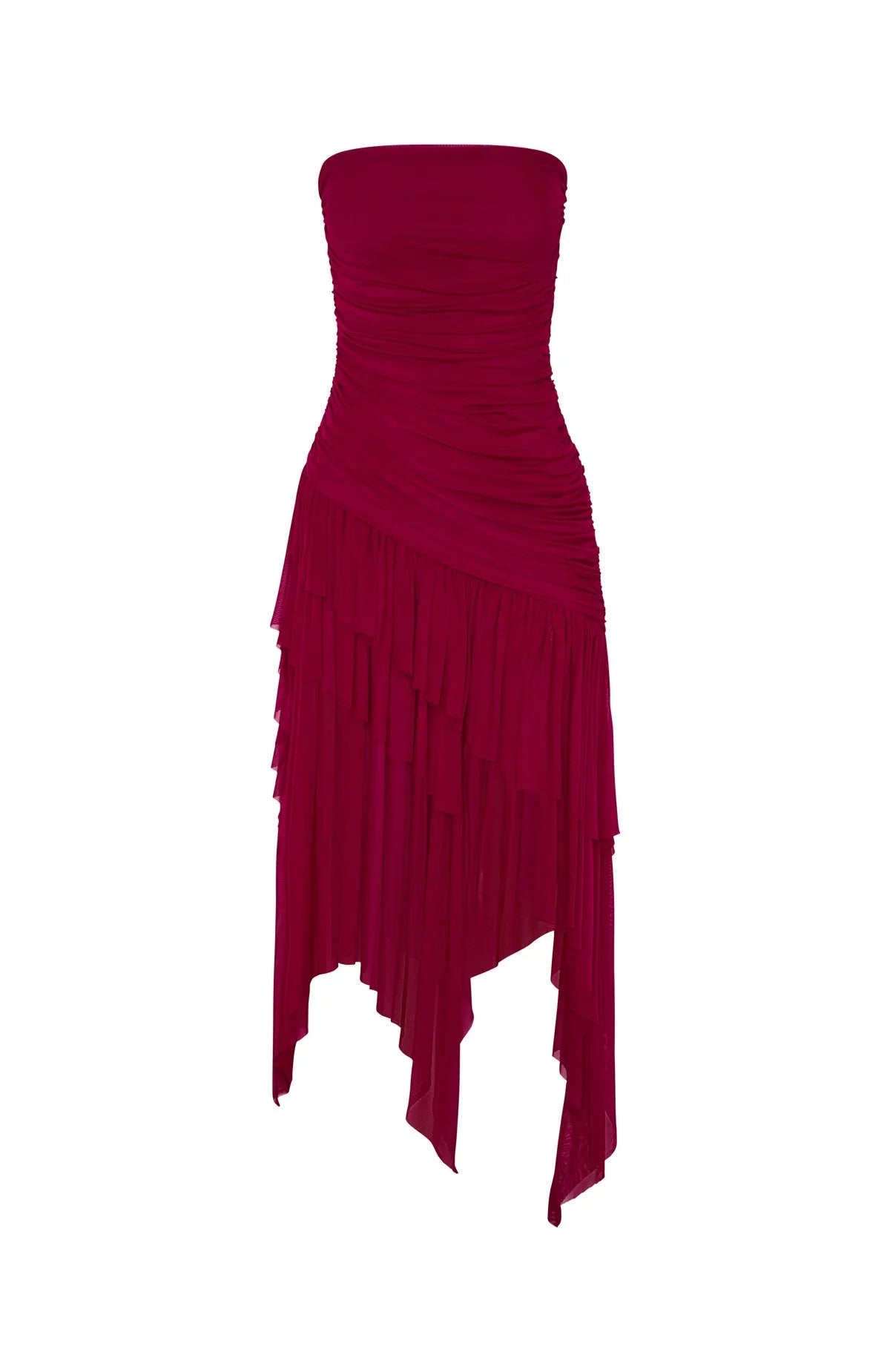 Venetian Dreams Strapless Midi Dress Dragonfruit