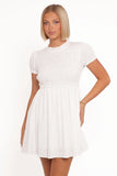 Emari Puff Sleeve Mini Dress White
