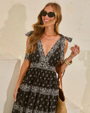 Manda Fit And Flare Paisley Maxi Dress