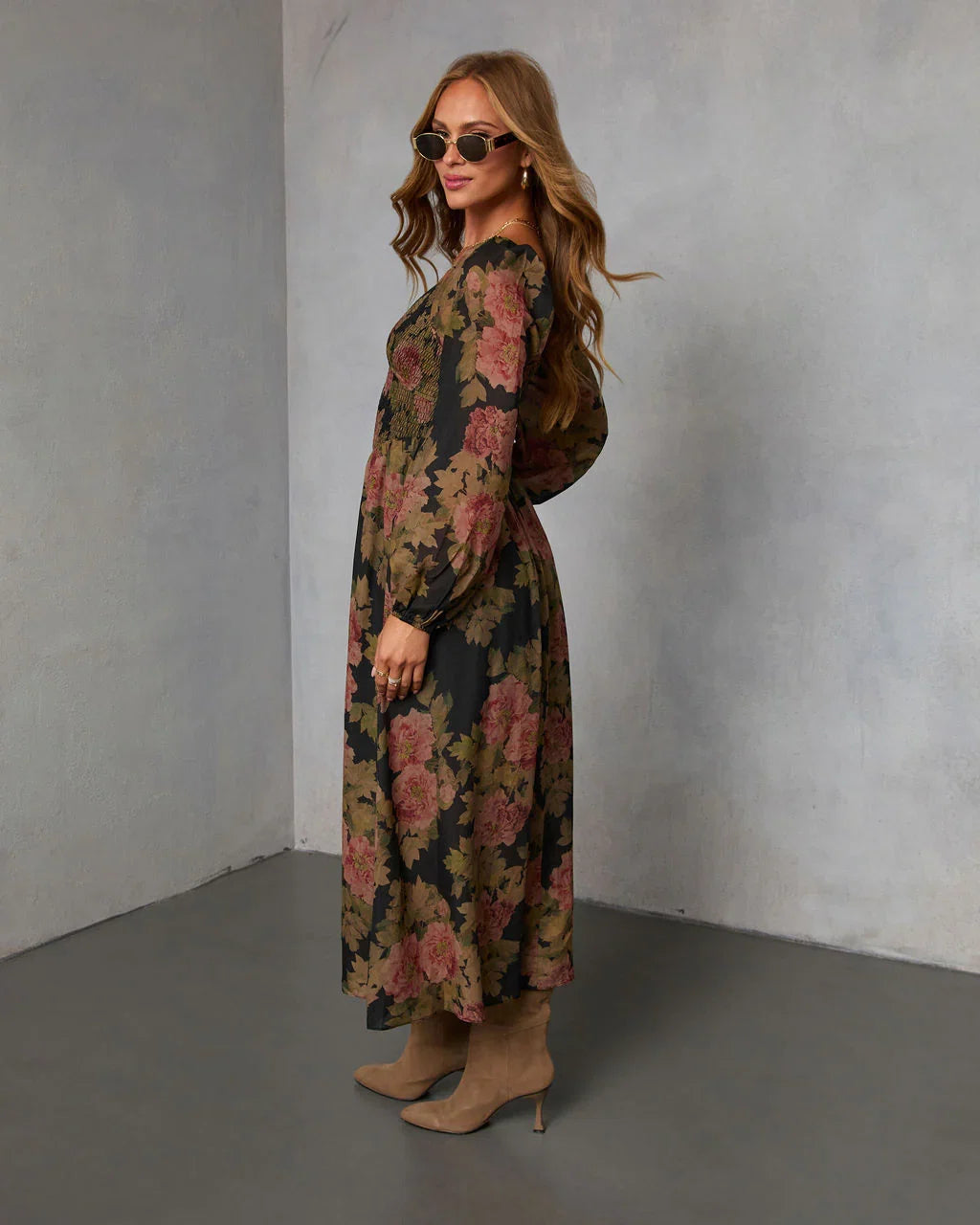 Mekia Printed Smocked Maxi Dress