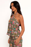Henri Halter Top Olive Print