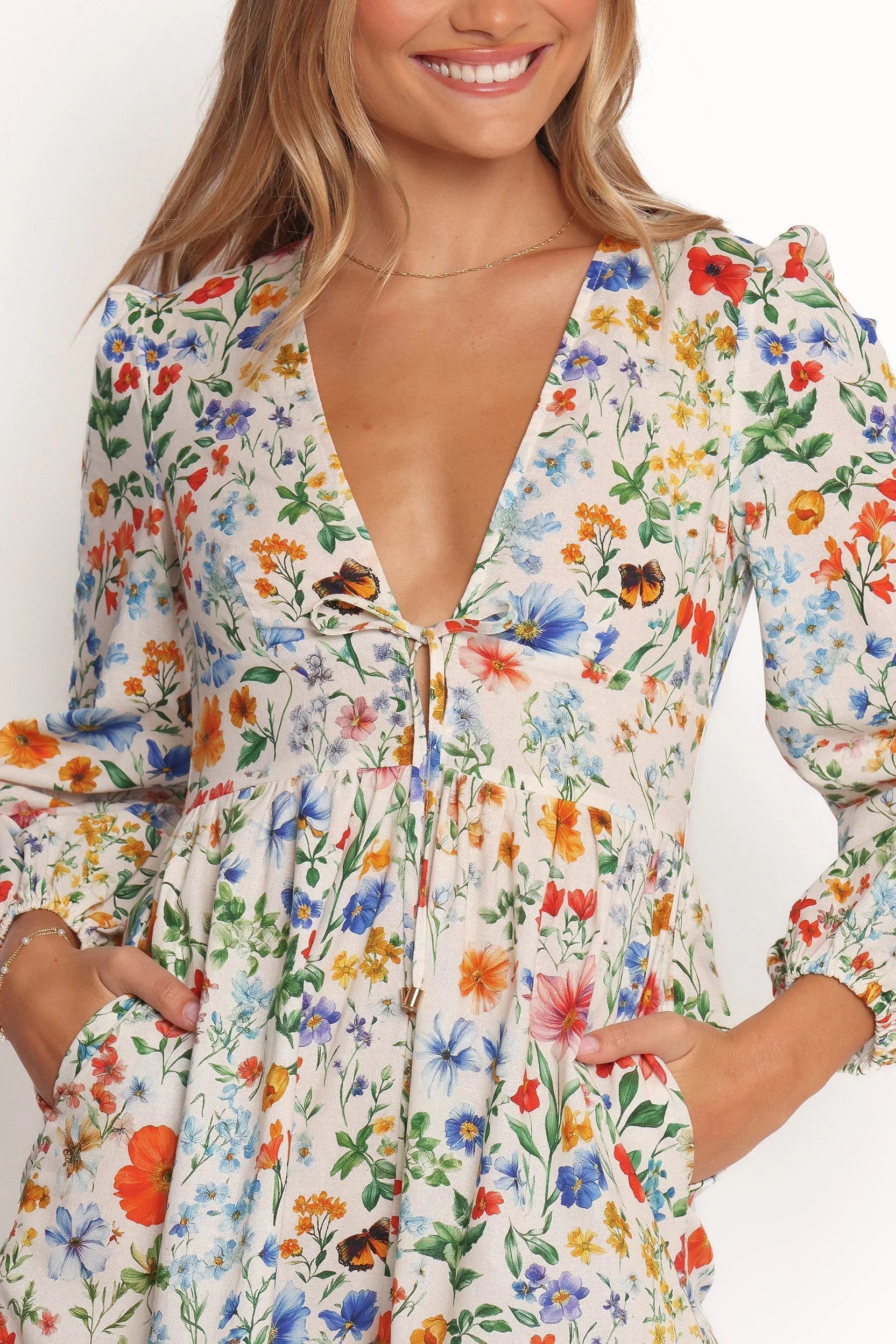 Irisa Long Sleeve Romper Garden Floral