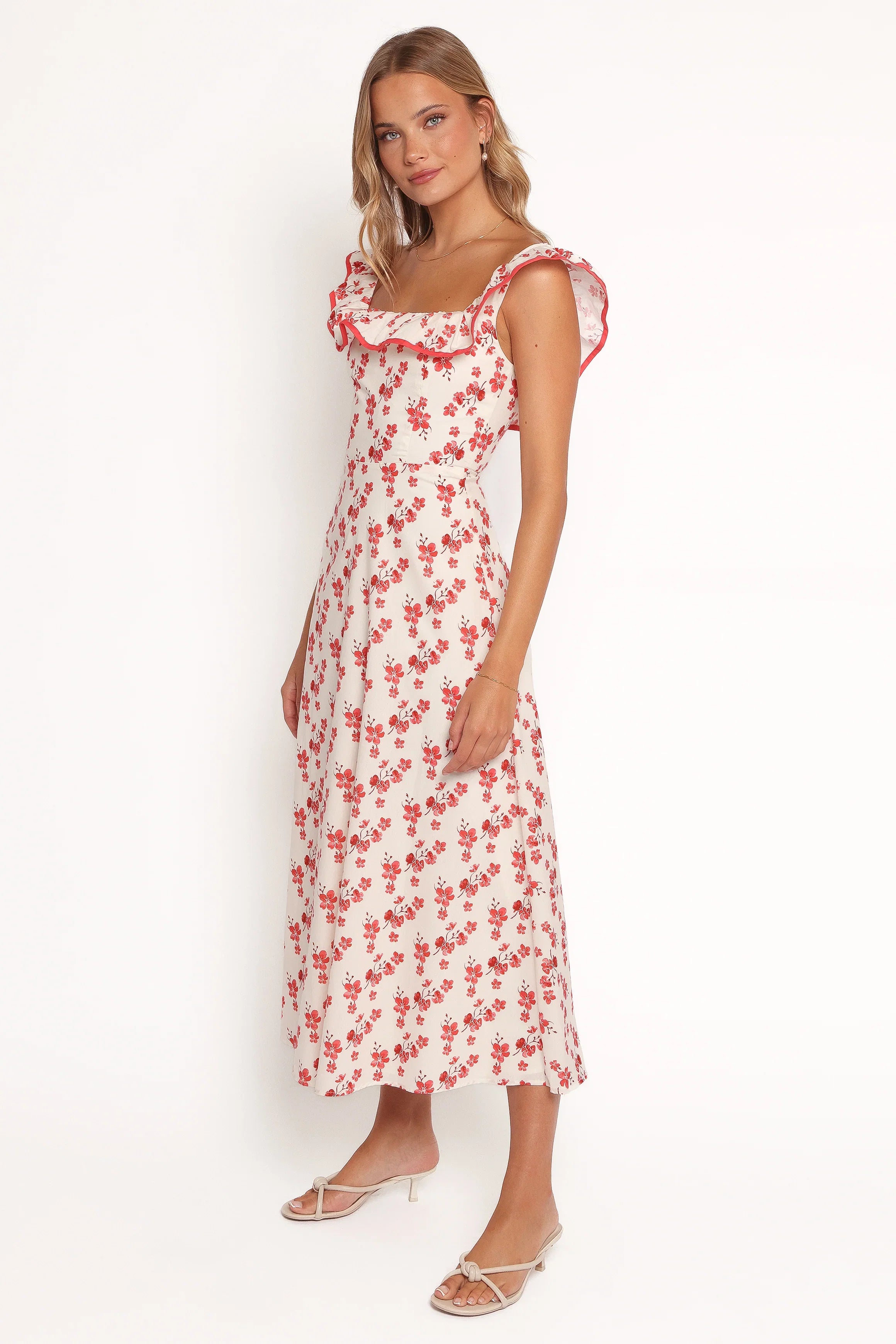 Lucille Maxi Dress Red Floral