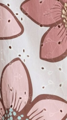 Maisie Eyelet Mini Dress Botanic Pink Print