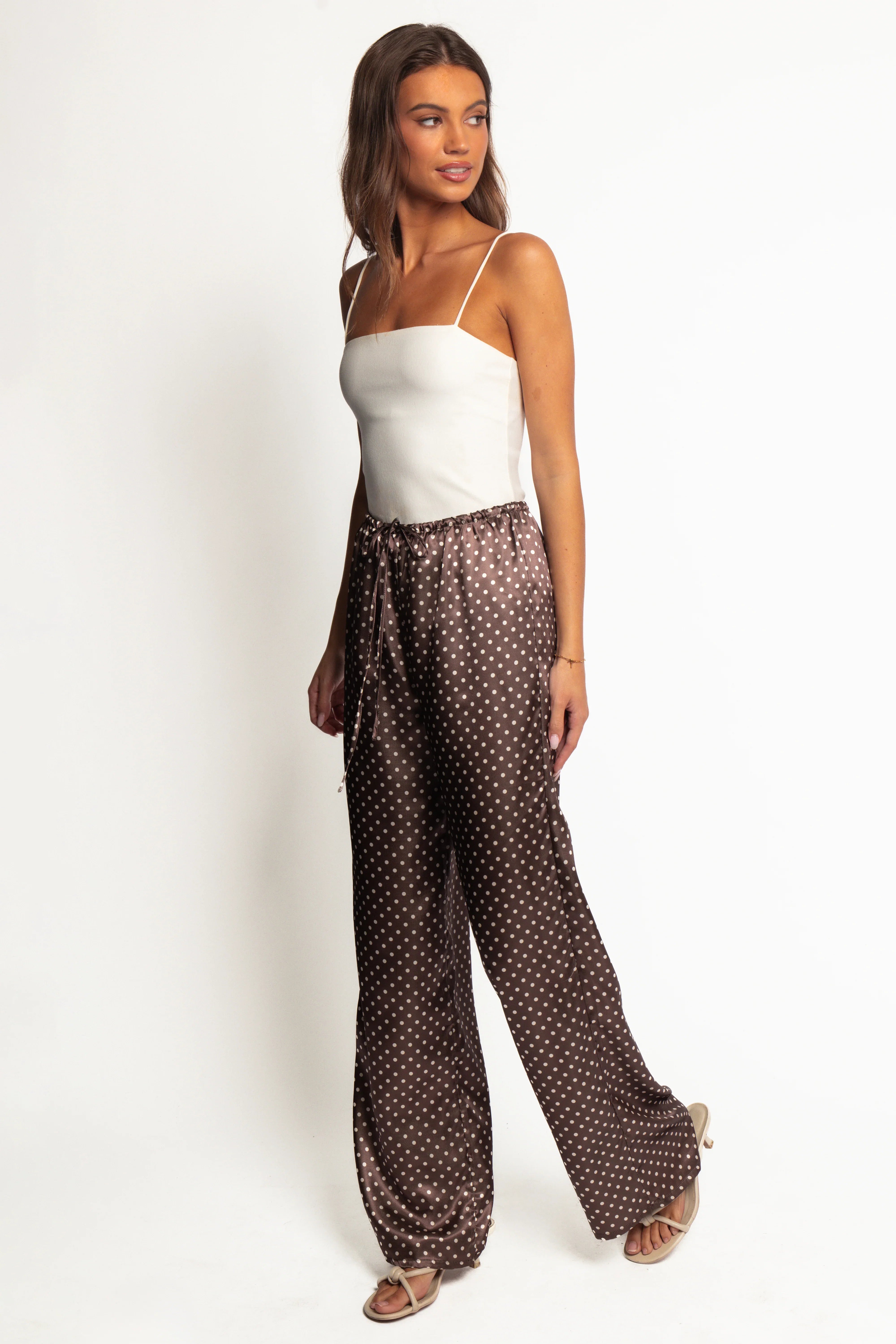 Alima Pants Brown Polka Dot