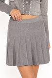 Lumi Pleated Skirt Sweater Set Grey