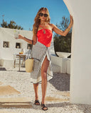 Kazia Abstract Striped Wrap Tie Sarong