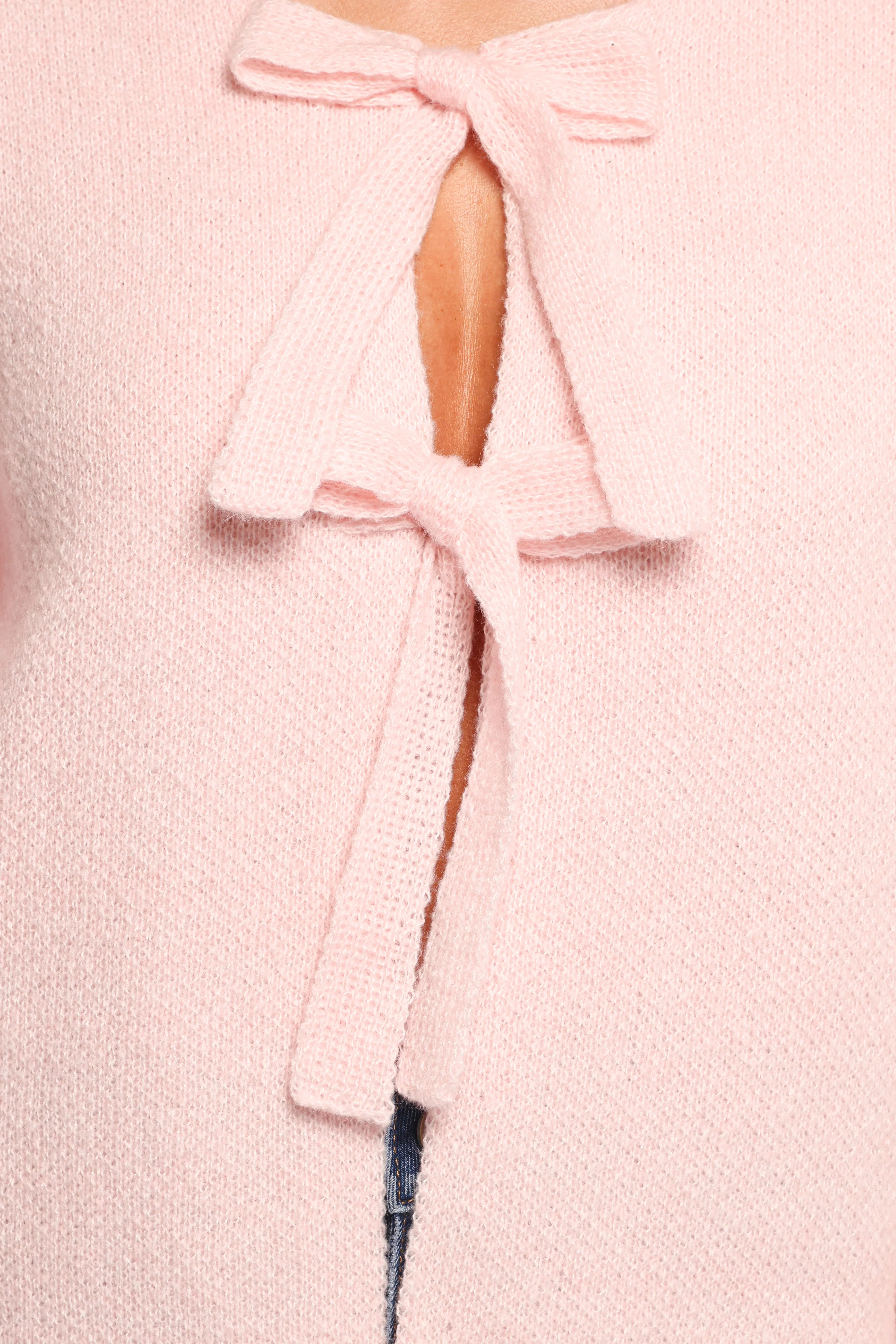 Arden Bow Cardigan Pink