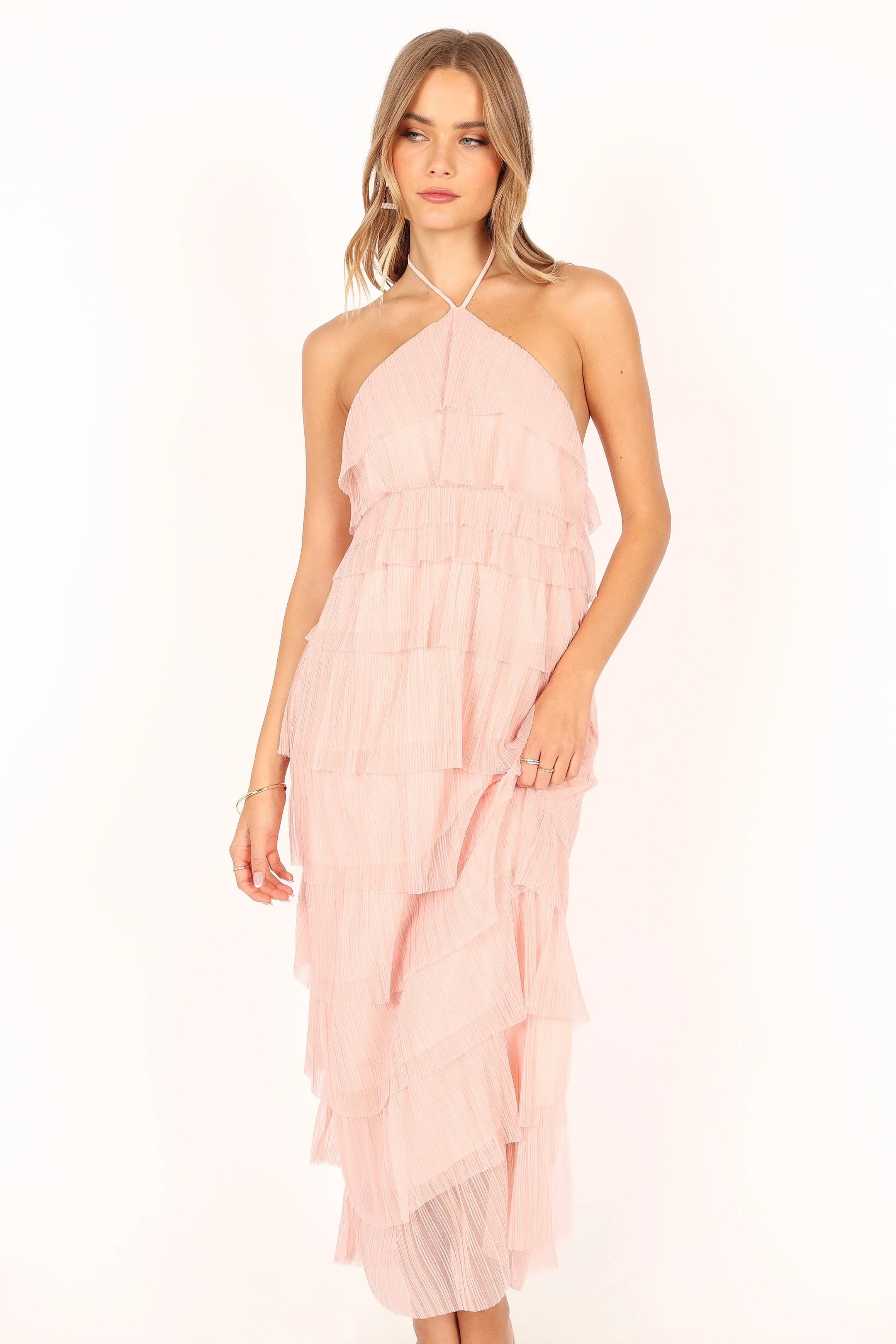 Colton Halterneck Maxi Dress Pink