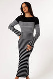 Camy Long Sleeve Midi Dress Black White