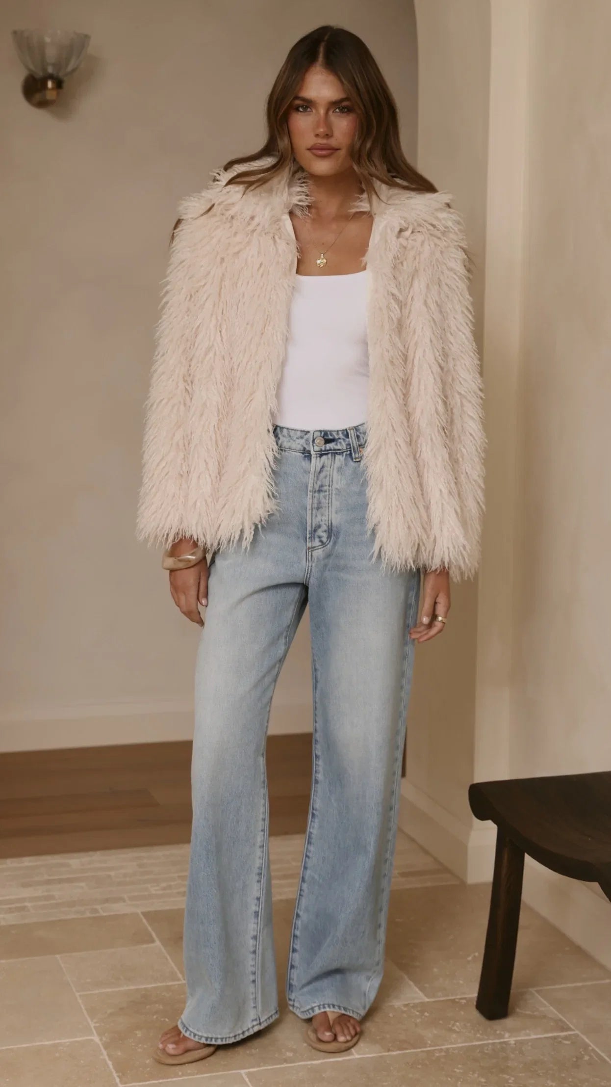 Chantelle Fur Jacket Cream