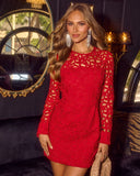 Holly Jollys Floral Lace Mini Dress